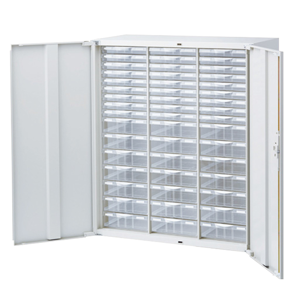 扉付プラスチックキャビネット/下置用/RW45-N10HC48C/幅900×奥行450×高さ1050/ホワイト/クウォールRWシリーズ/64502