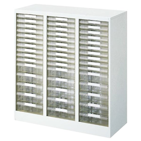 A4判整理ケース/A4判３列浅型10段・深型５段/A4-3455ETW/幅830×奥行350×高さ880mm/ホワイト/A4シリーズ/27369