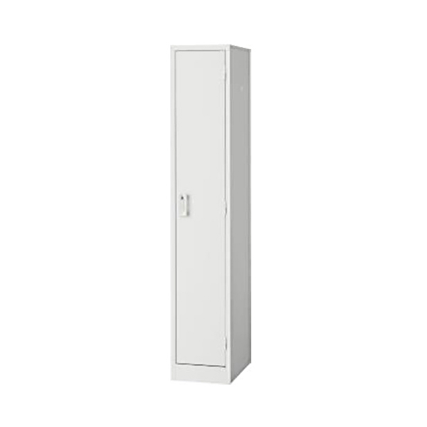 【一部地域送料無料】細型1人用ロッカー/シリンダー錠/AKL-W1S/幅317×奥行515×高さ1790mmmm/ホワイト/AKLシリーズ/65701