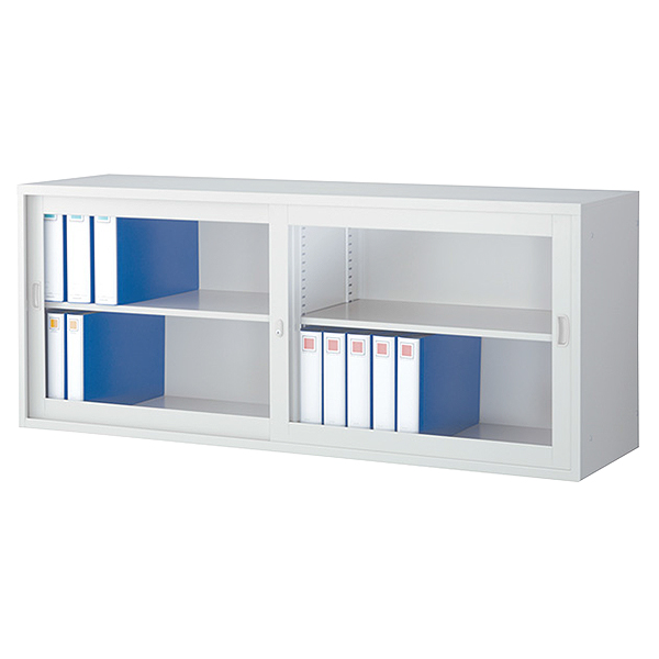 ガラス引戸書庫/上置用/ANW-625G幅1760×奥行515×高さ730mm/ホワイト/ANWシリーズ/70752