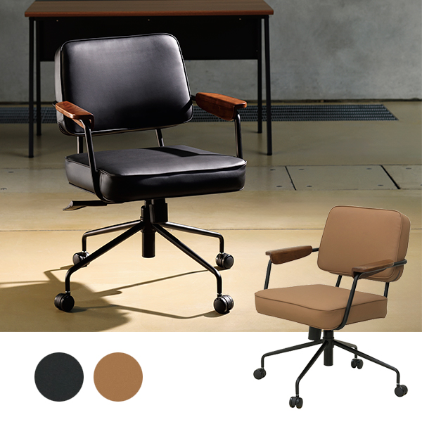 オフィスチェア/ミーティングチェア/肘付/PUレザー/CWC1-□/2色/1002145