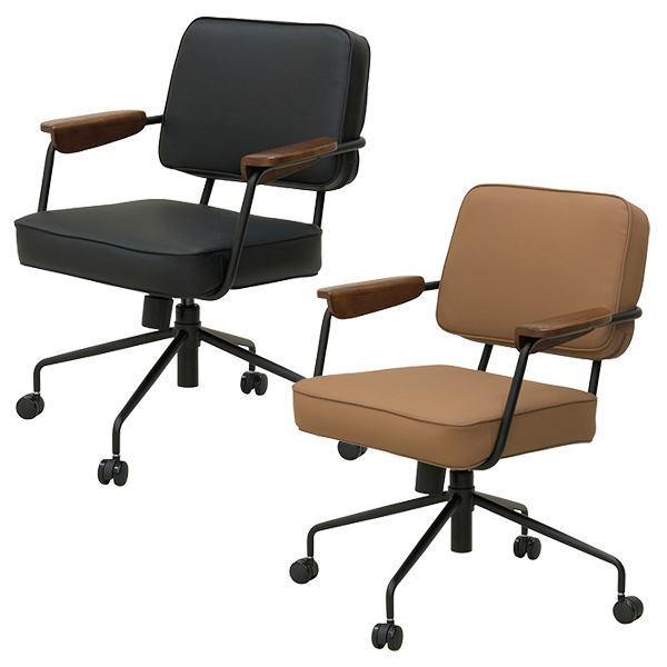 オフィスチェア/ミーティングチェア/肘付/PUレザー/CWC1-□/2色/1002145