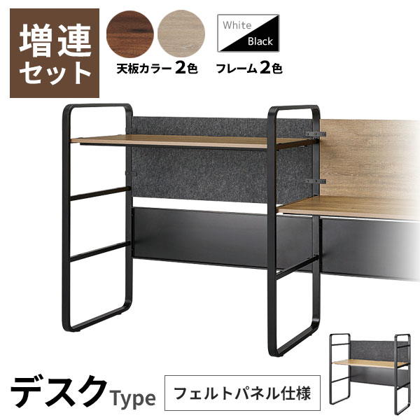 【単品購入不可】ユニット/デスクタイプ/増連セット【フェルトパネル仕様】/ECH-ZR-□1260FP-DG-□□/幅1160×奥行600×高さ1200mm/4色/echelleシリーズ/1001988