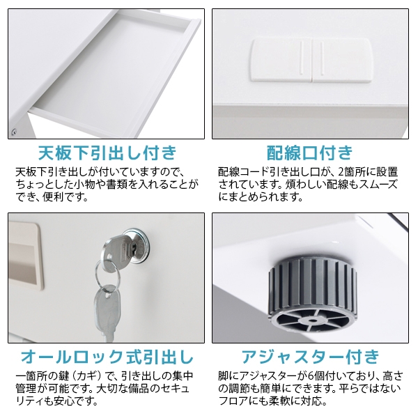 つきたて様 スチール片袖机/KD-147S/幅1400×奥行700×高さ700mm/ニューグレー/KD