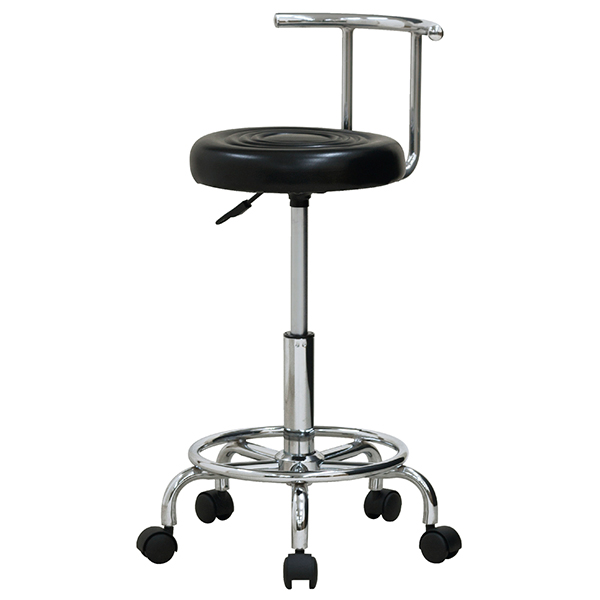 ワーキングチェア/回転椅子/丸椅子/キャスターチェア/背付き/KY-B300/ブラック×クロームメッキタイプ/1002136