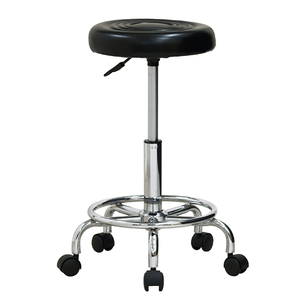 ワーキングチェア/回転椅子/丸椅子/キャスターチェア/背なし/KY-S300/ブラック×クロームメッキタイプ/1002137