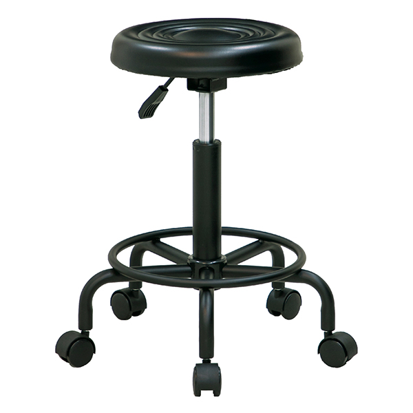 ワーキングチェア/回転椅子/丸椅子/キャスターチェア/背なし/KYB-S300/ブラック/1002135