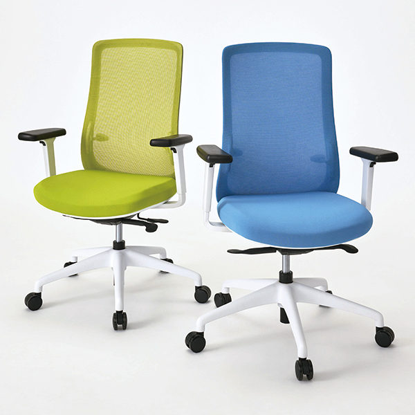 オフィスチェア/メッシュ/肘付き/ホワイトフレーム/MAM-174-□/2色/1001976