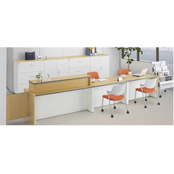 ローカウンター/NSL-16T□W/幅1600×奥行700×高さ700mm/ホワイト/天板3