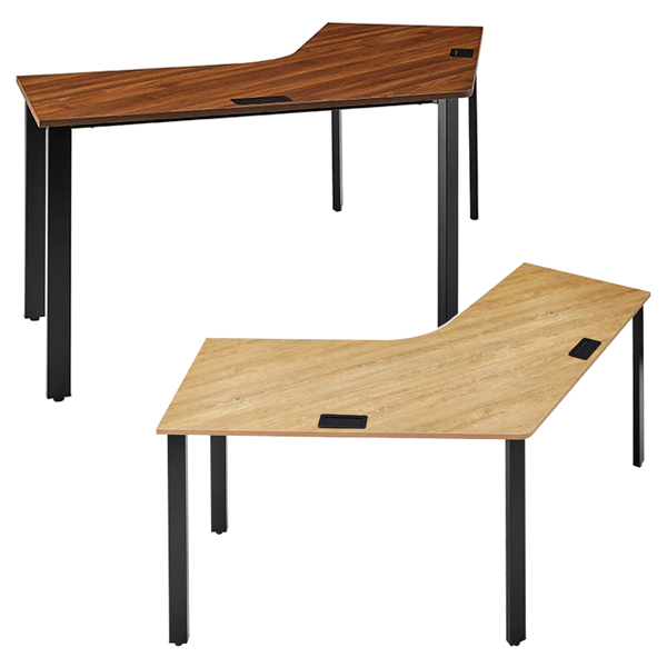 REV120°ハブテーブル/ブーメランデスク/REVH-B120-□□/幅2078×奥行1111×高さ720mm/ブラックフレーム×天板2色/REVシリーズ/1001866