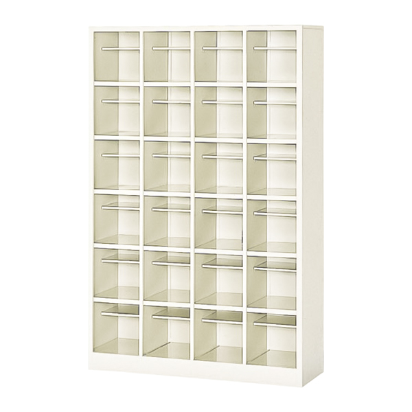 シューズロッカー/4列6段（中棚あり）/オープンタイプ/SBS-24H4N/幅999×奥行330×高さ1535mm/セミホワイト/SBSシリーズ/27550