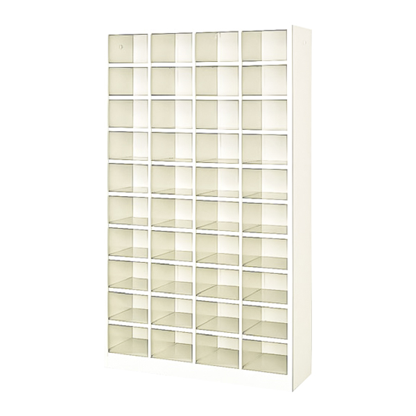 シューズロッカー/4列10段（中棚なし）/オープンタイプ/SBS-40NH4SN/幅999×奥行330×高さ1725mm/セミホワイト/SBSシリーズ/27562