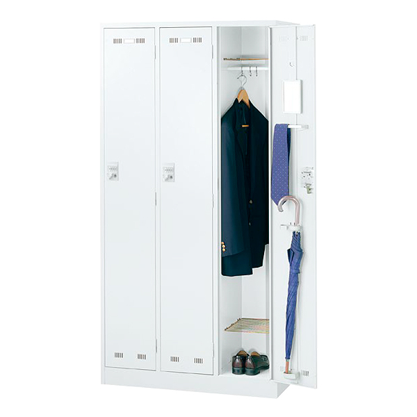 3人用ロッカー/鍵付/SLDW-3-□/幅900×奥行515×高さ1790mm