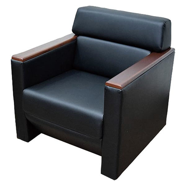 応接家具/1人掛けソファ/TGL-1S-BK/幅740×奥行770×高さ770mm/ブラック/TGLシリーズ/1002005