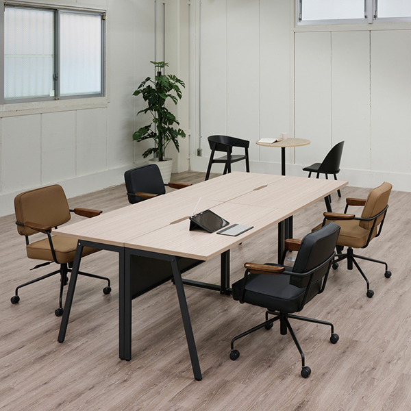 used良品★アスプルンド ESワーキングデスク 天板1200x600m フリーアドレスデスク/ミーティングテーブル/片面基本set/スラント脚