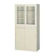 引き違いコンビ書庫/G-36HG/幅880×奥行400×高さ1760mm/ニューグレー/Gシリーズ/1115
