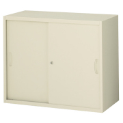 スチール引戸書庫/上下兼用/内筒交換錠/RG45-07S/幅900×奥行450×高さ750mm/ニューグレー/クウォールRGシリーズ/58820