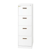 ファイリングキャビネット/B4サイズ/4段タイプ/B4-4CW/幅456×奥行620×高さ1400mm/ホワイト/CWシリーズ/17189