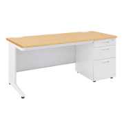 スチール片袖机/KDN-147S/幅1400×奥行700×高さ700mm/ナチュラル/KDシリーズ/270164