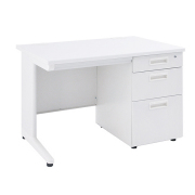 スチール片袖机/KDW-107S/幅1000×奥行700×高さ700mm/ホワイト/KDシリーズ/270034