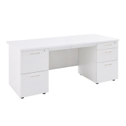 スチール両袖机/KDW-167W/幅1600×奥行700×高さ700mm/ホワイト/KDシリーズ/270041