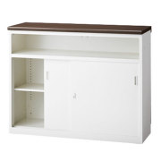 【受注生産】受付カウンター/Uタイプ（鍵付）/ハイタイプ/PXH-12UBW/幅1200×奥行470×高さ952mm/ホワイト×ウォールナット/PXシリーズ/70933