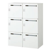 【高さ1200タイプ】6人用メールボックス/下置用/シリンダー錠/RW45-612P-S2/幅900×奥行450×高さ1200mm/ホワイト/クウォールRWシリーズ/93701