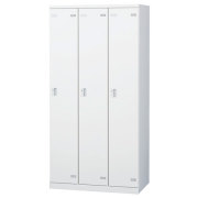 3人用更衣ロッカー/鍵付/SLBW-3-□/幅900×奥行515×高さ1800mm/ホワイト/SLBシリーズ/72208