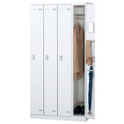 4人用更衣ロッカー/鍵付/SLBW-4-□/幅900×奥行515×高さ1800mm/ホワイト/SLBシリーズ/72211