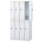 4列2段8人用更衣ロッカー/鍵付/SLBW-8-□/幅900×奥行515×高さ1800mm/ホワイト/SLBシリーズ/72217