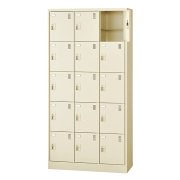 シューズボックス/3列6段18人用/窓無タイプ/鍵付/SLC-15T-□/幅900×奥行380×高さ1790mm/ニューグレー/80453