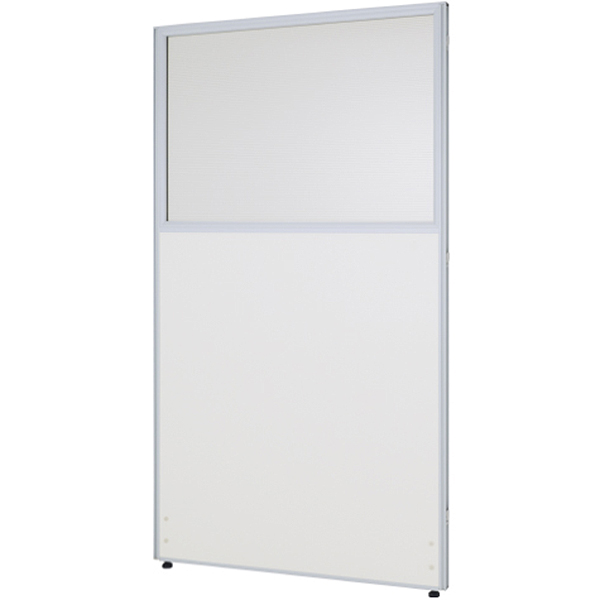 ローパーティション/メラミン×上部ポリカ/PPM0918-WH/高さ1800×幅900mm/ホワイト/Zシリーズ/269536