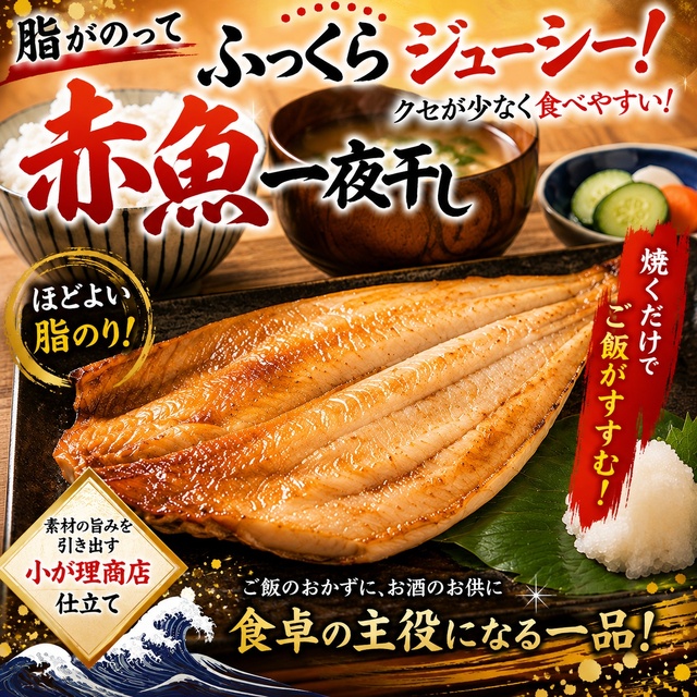 赤魚一夜干し 1枚｜小が理商店仕立て｜ほどよい脂でご飯がすすむ