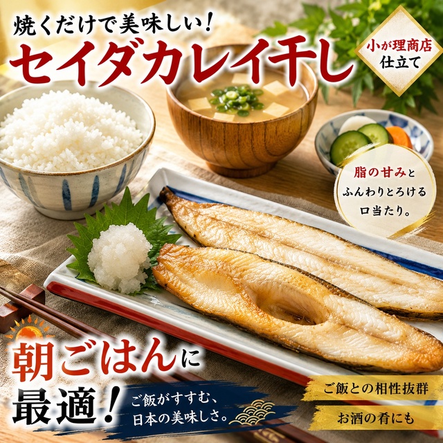 セイダカレイ干し 3切｜小が理商店仕立て・脂の甘みとふんわりとろける味わい