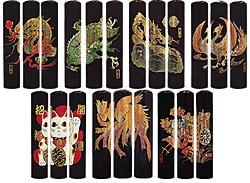 黒水牛 印鑑 実印 龍 15mm 蒔絵シリーズ