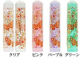 かわいい カラー 印鑑 ☆ 6角美人「蝶」 12mm