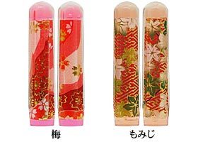 かわいい カラー 印鑑☆6角美人「和紙」 12mm