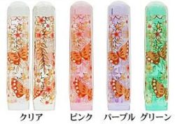 かわいい カラー 印鑑 ☆ 6角美人「蝶」 12mm