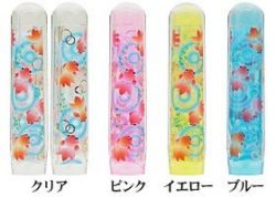 かわいい カラー 印鑑 ☆6角美人「金魚」 12mm