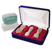 実印18mm・銀行印16.5mm・角印24mm・シャチハタ2060号オランダ水牛 3本+シャチハタ セット