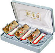 実印 銀行印 認印 セット 本象牙印鑑ケース（はんこケース）/化粧ケース付