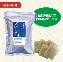 国産ブルーベリー茶　5個セット＋1個無料サービス　送料無料 【当日発送可】※11時以降のご注文は翌日になります。