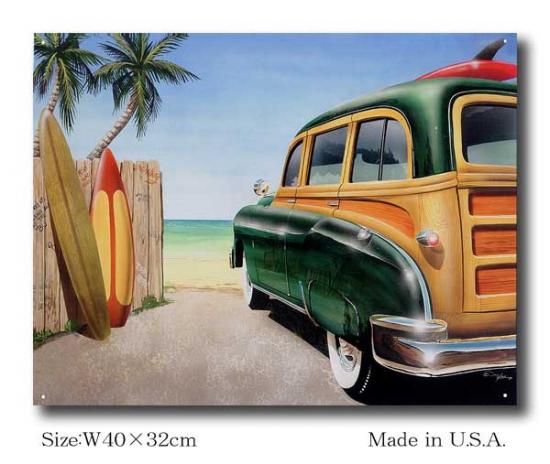 浜辺のオールドカー