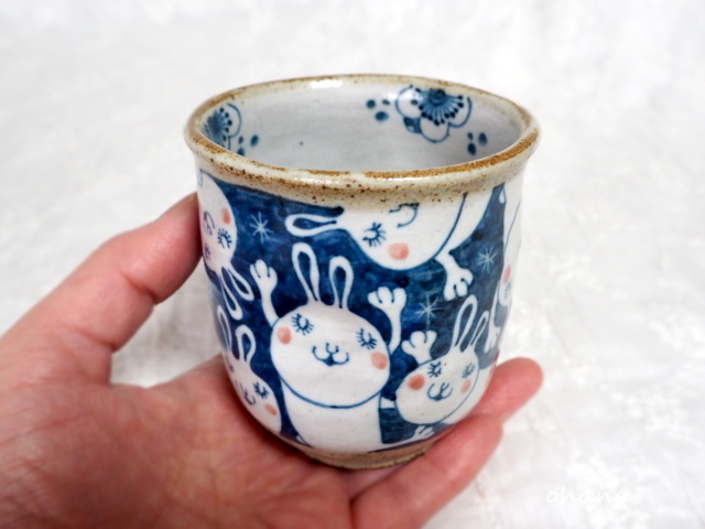 陶器「ウサギの湯呑み」あんあん堂