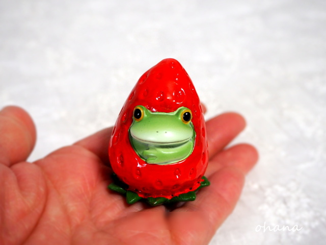 いちごの中からカエル