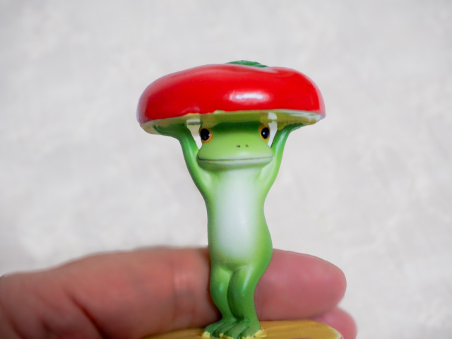 りんごの間からカエル