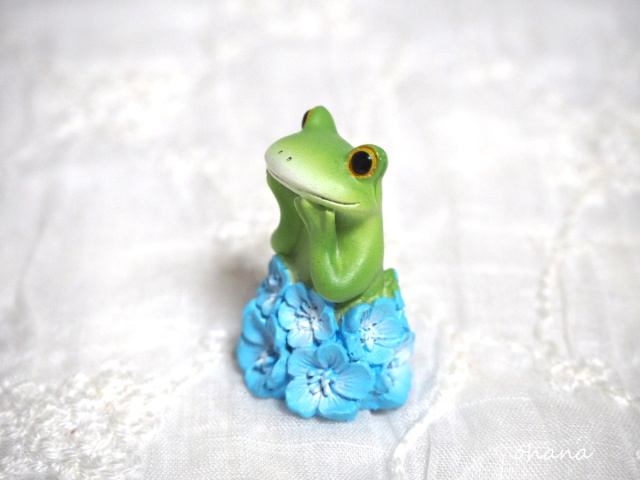 ネモフィラ畑のカエル