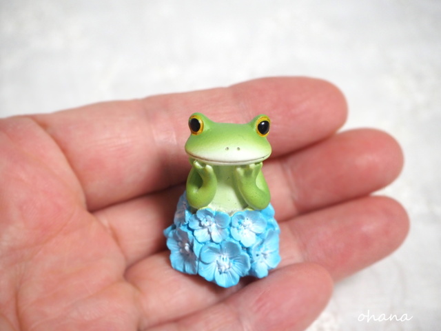 ネモフィラ畑のカエル