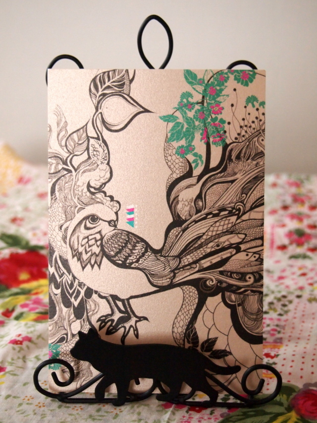 猫のアイアン雑貨シリーズ「ポストカードスタンド」