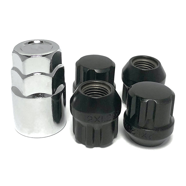 ショートブラック ロックナット 21H/19H兼用 M12×P1.50 全長23mm チップトップ 箱入り LN-B7